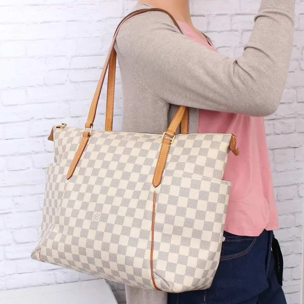 Louis Vuitton Totally MM Damier Azur Tote Shoulder Purse Handbag Leather A5631 - Picture 3 of 11